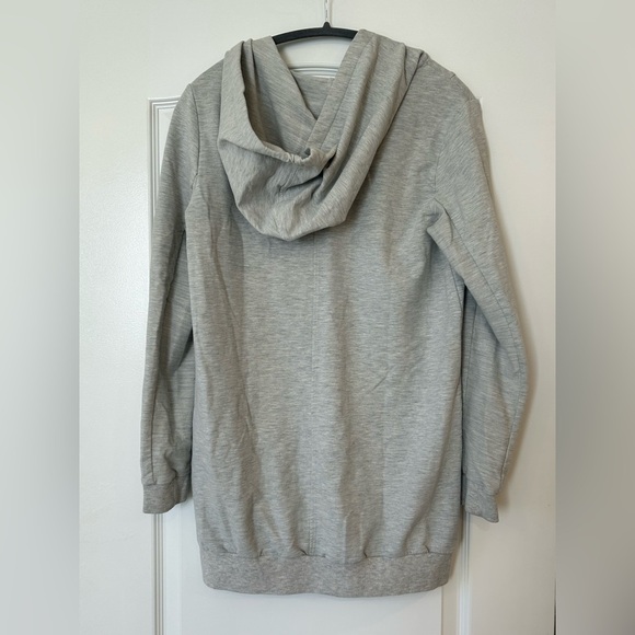 NWOT SimplyVera Vera Wang Simply Breathe Heather
Gray Off Center Zip Long Hoodie - Picture 2 of 6